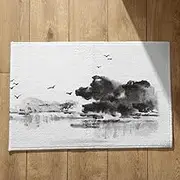 CEVAN Custom Welcome Mats For Front Door Dirt Trapper Runner Chinese Style Ink Landscape Painting External Doormat Bathroom 40x60cm