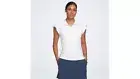 NEW NWT $60 CALIA flutter sleeve golf polo shirt - white with tonal ribbing - S