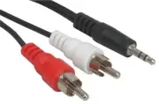6FT 3.5mm Male Plug to 2 RCA Male Plugs 6 Foot Cable