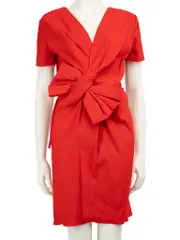 Red Bow Detail Mini Dress