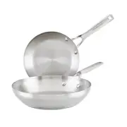 KitchenAid 3 Ply Base Stainless Steel Cookware Induction 2Pc Fry Pans Set