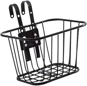 yuksok Front Bicycle Basket Black Versatile Accessories Stylish Easy Installation with Hook Storage Basket Luggage Storage Organizer