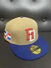 New Era Dominican Republic Flag WBC 59Fifty Fitted Hat Khaki 2-Tone Size 7 1/2