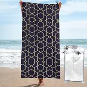 Geometric Lines Quick Dry Towel Microfiber Sports Gym Shower Home Use Hiking Bathroom Multifunctional
