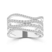 0.80 ct Ladies Micro Pave Set Round Cut Diamond Anniversary Band in 14 kt Gold