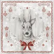 Christmas Napkins DEER ON WOOD 20 Lunch Napkins Decoupage Paper Napkins Craft