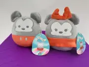 Mickey Mouse & Minnie Mouse Disney 100 Squishmallows 5" Silver NEW