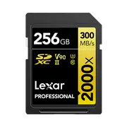 Lexar Professional 2000x SDXC 256GB - 300MB/s V90 UHS-II U3 Memory Card