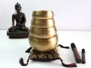 Hand Hammered Set of Four Tibetan Singing Bowls ***FREE SHIPPING***
