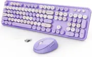 Wireless Keyboard and Mouse Combo, USB Wireless Retro Keyboard