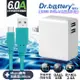 Dr.battery電池王5V 2.4A雙輸出USB充電器+UL認證 MICRO 6A USB高速充電傳輸線200cm-綠