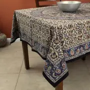 Block Print Kalamkari Mandala Paisley Floral Cotton Tablecloth Square 60x60
