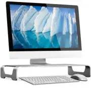 Mount-It! Aluminum Monitor Stand for iMac | Organizer with Keyboard Storage