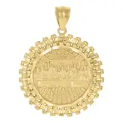 10k Yellow Gold Last Supper Religious Charm Pendant for Mens 4.5gm