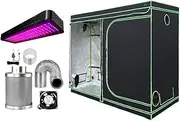 Grow Tent Light Kit 240x120x200CM 2000W LED 6 Inch Vent Fan Full Spectrum