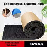 1Pc 50x200cm Acoustic Foam Self-adhesive Sound Insulation Panel Studio Wall