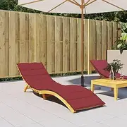 Outdoor Sun Lounger Cushion Wine Red 200 x 70 x 3 cm Garden Bench Seat Pad in Oxford Fabric Patio Furniture Decoration