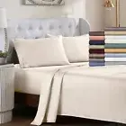 Egyptian Cotton Deep Pocket Solid Luxury 1000 Thread Count 4 Piece Bed Sheet Set