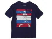 Boy's Youth Graphic T-Shirt Blue Making History Baseball X-Small 4/5 New