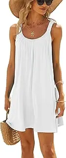 [Albe Rita] Women's Beach Dress Bikini Beachwear Coverups Casual Vacation Short Summer Halter Dresses