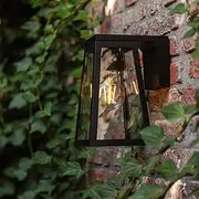 [The Lighting Outlet] Solar LED Coach Wall Light, 140mm x 164mm x 207mm, Matte Black Aluminium, IP54 Weather Resistant