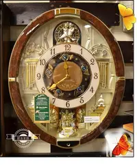 在飛比找Yahoo!奇摩拍賣優惠-日本精工SEIKO289 咖啡色框橢圓音樂鐘 造型變化時鐘報