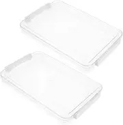jojofuny 2pcs Clear Plastic File Organizer Box for Documents Portable Storage with Lid Transparent Design for Desk for Office Home School Use Compact Stylish Document Storage