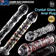 Big Glass Anal Plug Beads Realistic Dildo Dong Large Thruster Women Sex Toy