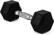 Rubber Hex Dumbbells in Single, Hand Dumbbell Weight with Metal Handle for Stren