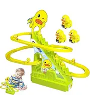 Climbing Stairs Slide Toy | Stair Climbing Sliding Track with Lights | Music Lighting Effect Early Educational Toys for Birthday, Children's Day, Back-to School Season, Halloween