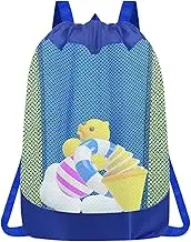 Beach Toy Bag, Drawstring Shell Collecting Bag, Child-Friendly Organizer Mesh Backpack For Shells Towels Swimsuits Snacks Storage And Travel Use