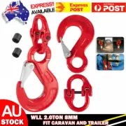 2x 8mm Hammerlock & Eye Sling Hook 2.0ton for Caravan Trailer Camper Safe Chain
