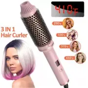 LCD Display 1.5 Inch Curling Iron Brush Straight and Curly Hair