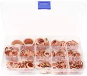 300Pcs Copper Washer Flat Washers Copper Assortment Kit