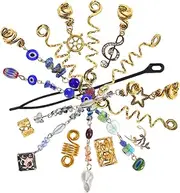 [Generic] Unique Ethnic Flair Metal Snake Braid Gold Clip Charms Set for Women Pirate Jewelry Decor