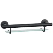 evekare Black Bath Shelf With Grab Rail