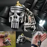 Latest Model Piston Art Alloy Skeleton Keychain Skull Key Ring Accessories Decor