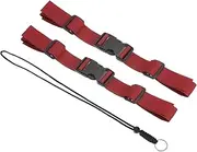uxcell Backpack Chest Strap Set, 2 Pack Polyester Webbing Adjustable Replacement Strap with Quick-Release Buckle & Anti-lost Lanyard for Bag Outdoor Hiking Cycling, Burgundy