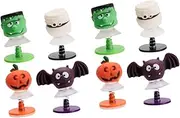 Totority 2sets Spring Wind-up Dancer Toy Character Toys Suction Cup for Boys and Girls Halloween Party Filler Colorful Bounce Toys 4pcs*2