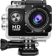 for Vlogging with External Microphone, Remote Cont 4K Ultra HD Action Camera 3MP 900mAh Underwater Waterproof Case Outdoor Sports Helmet Video Recording Cameras with 2.0 HD Screen