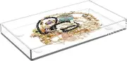 Decorative Serving Display Tray - Rectangular Acrylic Decorative Tray Organizer, Clear Decorative Tray for Tea