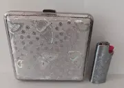 High quality Regal cigarette case butterfly style silver and silver lighter case