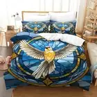 American Goldfinch Pattern Bedding Set Duvet Cover Set Blue Printed Comforter