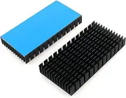 ZZHXSM 2Pcs 80mm Heatsink 80 x 40 x 11mm Black Aluminum Heat Sink Radiator Cooler with Thermal Conductive Adhesive Tape Cooling Fin for Cooler Electronics CPU Led