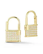Sphera Milano 14K Over Silver CZ Padlock Earrings