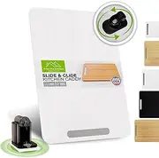 Prime Pick Solutions Bamboo Countertop Appliance Slider with 360' Wheels- Appliance Sliding Tray for Coffee Maker & Heavy Kitchen Appliances - Bamboo Rolling Tray, Patent Pending (7.5"x14.5" White)