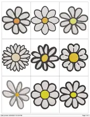 SINGLE DAISY FLOWERS Embroidery Machine Designs Patterns PES HUS JEF DST USB