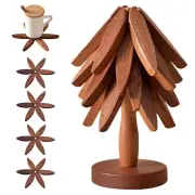 Wooden Trivets for Hot Dishes， Tree Shape Trivet Set,Trivets for Hot Dishes -...