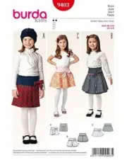 Burda Sewing Pattern 9403 Girls Childs Skirts Size 3-8 Euro 98-128