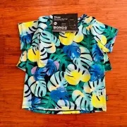 Bonds Baby Jungle Palm Blue Yellow Green Leaves Short PJ sleep Set Size 2 BNWT